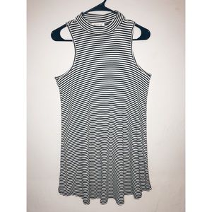 Black and White Stripped turtle-neck dress